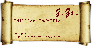 Göller Zsófia névjegykártya