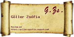 Göller Zsófia névjegykártya